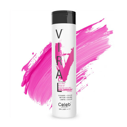 Celeb Luxury Viral Colorwash Hot Pink Shampoo front view