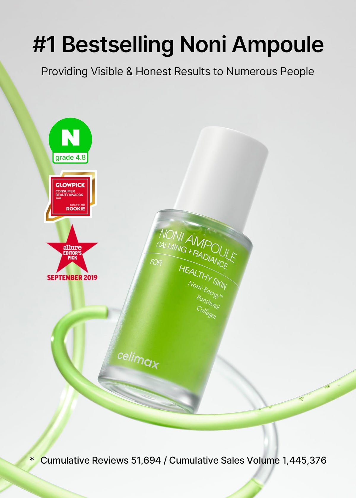 celimax Noni Energy Ampoule back view with ingredients
