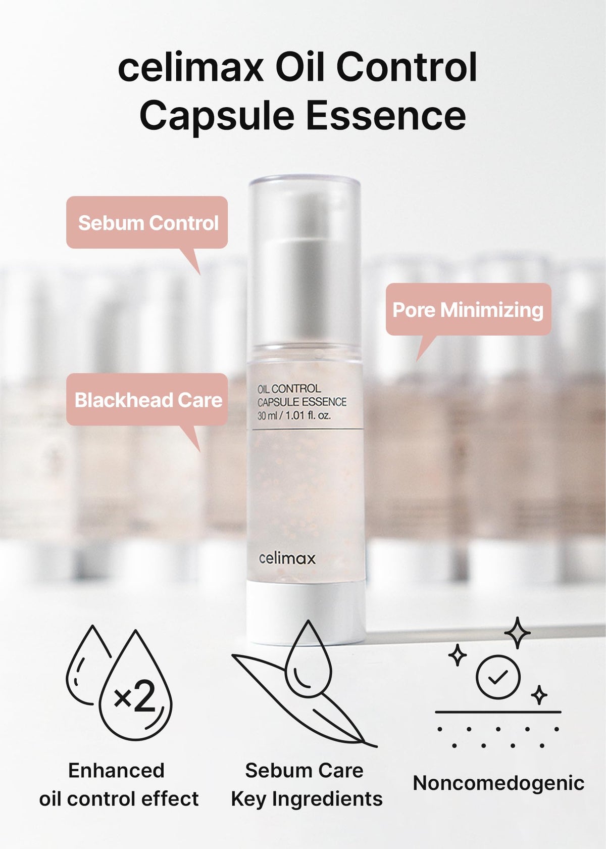 celimax Oil Control Capsule Essence bottle side view