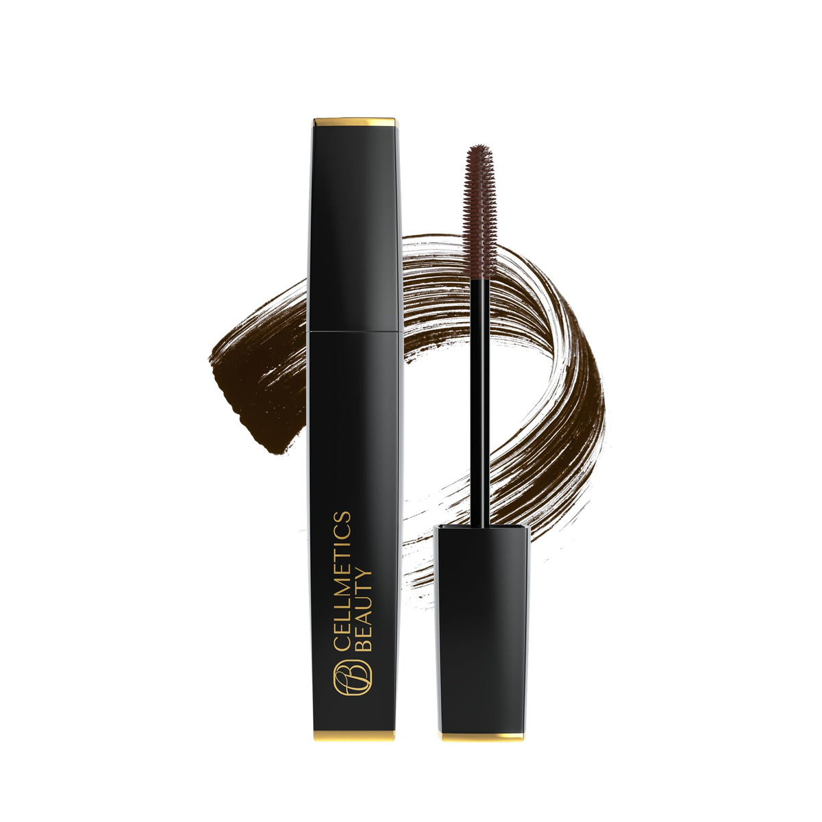 CELLMETICS BEAUTY Mascara for Older Women 60 Plus, Brown front view