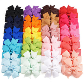 CÉLLOT 40Pcs grosgrain ribbon hair bows assorted colours front view