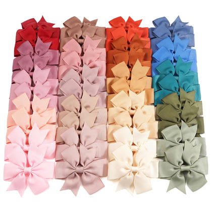 CÉLLOT 80Pc Grosgrain Ribbon Pinwheel Hair Bow Clips set in assorted colours