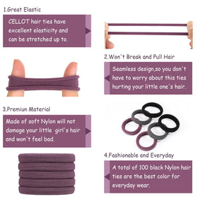 CÉLLOT Elastic Hair Ties packaging with 100 pieces