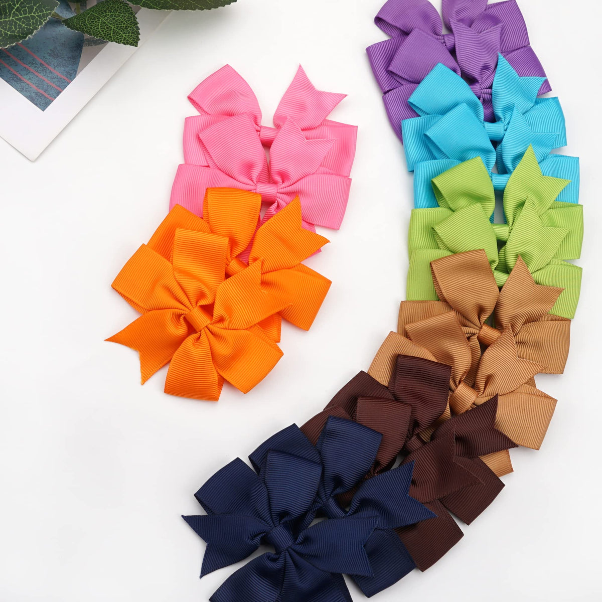 CÉLLOT grosgrain ribbon bows in pairs for girls
