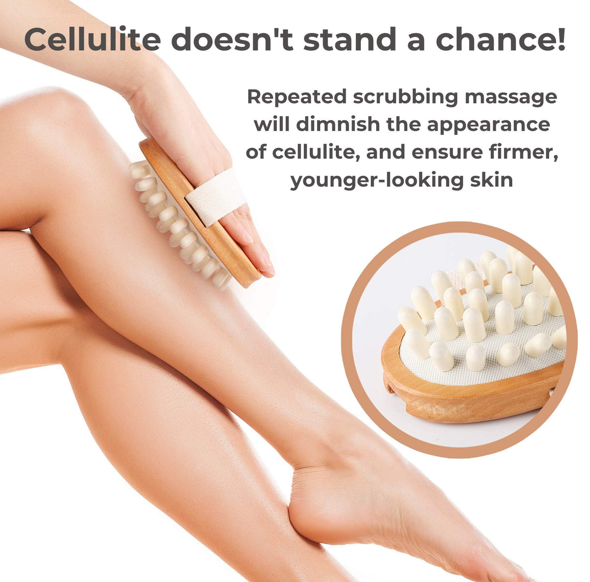 Cellulite massager brush from ROSENA Dry Brushing Set