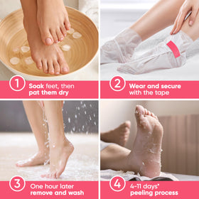 CÉLOR Foot Peel Mask booties laid out flat
