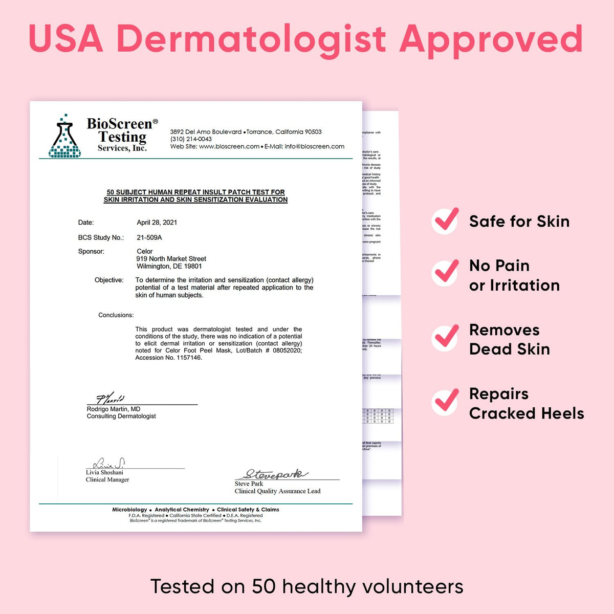 CÉLOR Foot Peel Mask box contents with two pairs