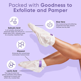 CÉLOR Foot Peeling Mask ingredients list on the back of the packaging