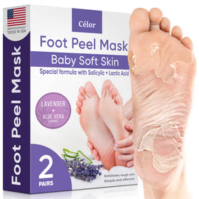CÉLOR Foot Peeling Mask packaging front view with lavender scent