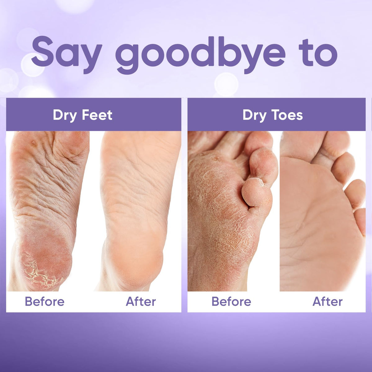 CÉLOR Foot Peeling Mask with a relaxing lavender background