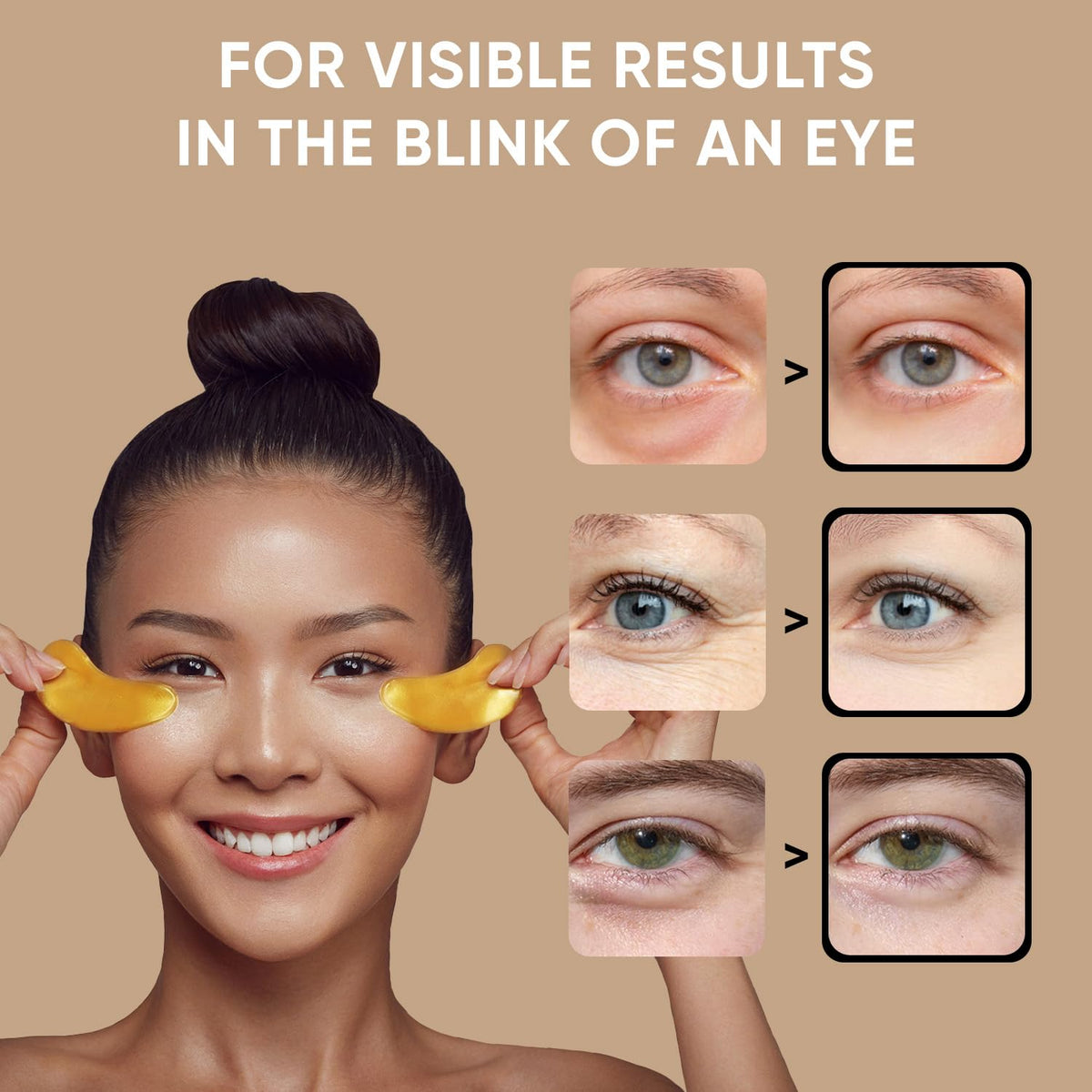 CÉLOR Under Eye Patches in use during a skincare routine