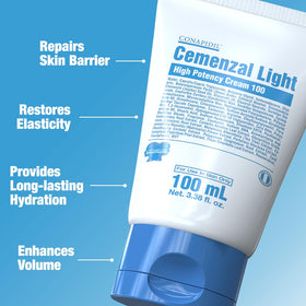 Cemenzal Light Moisturiser 5000ppm Centella Asiatica close-up of packaging