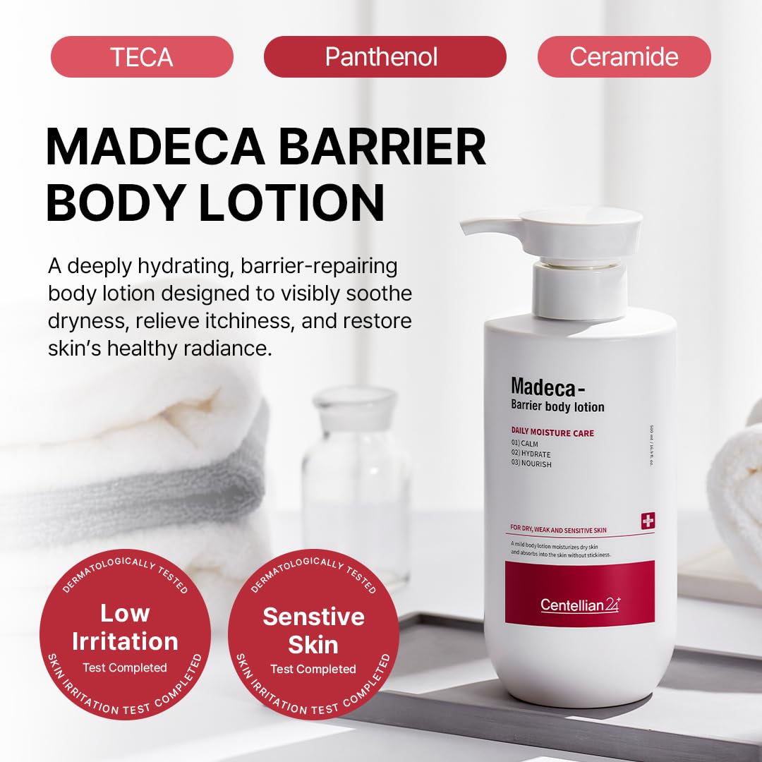 CENTELLIAN 24 Madeca Barrier Body Lotion back view with ingredients list