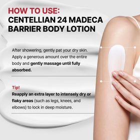 CENTELLIAN 24 Madeca Barrier Body Lotion close-up of texture on hand