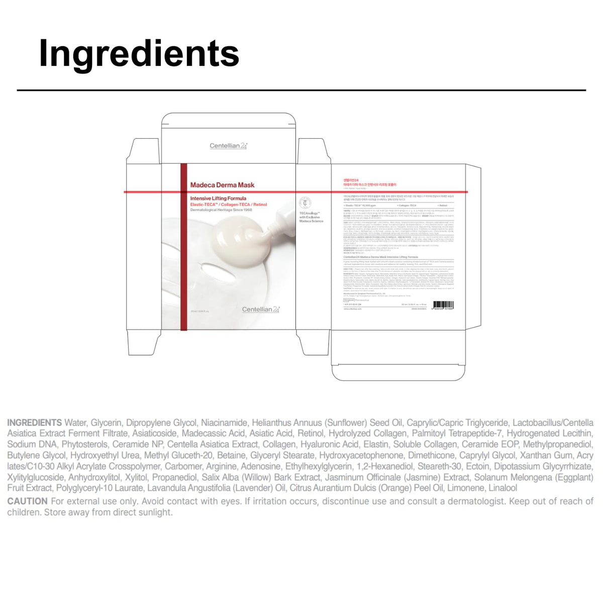 CENTELLIAN 24 Madeca Derma Mask product display