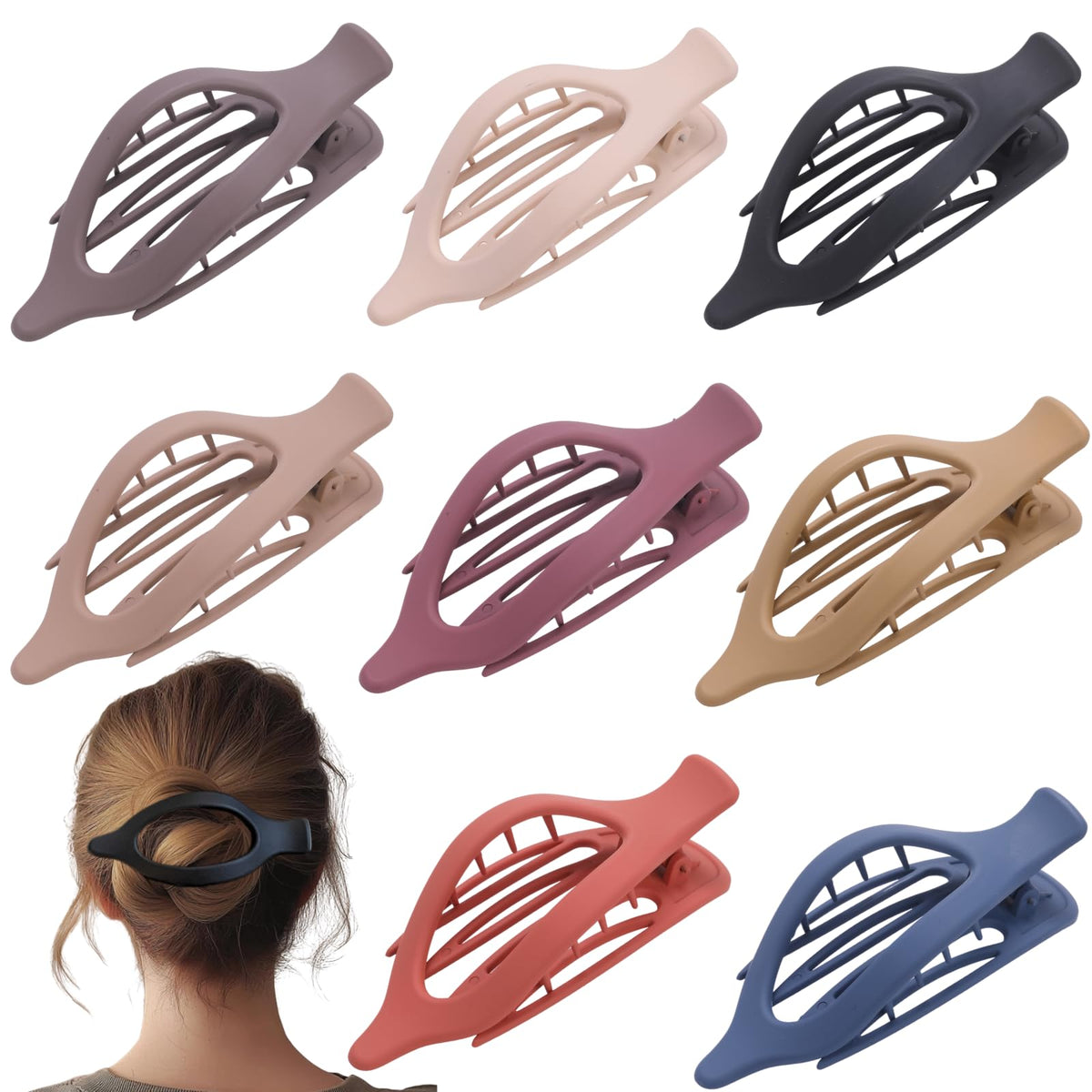 CENTSTAR Flat Hair Clips 8 Pack in assorted colours