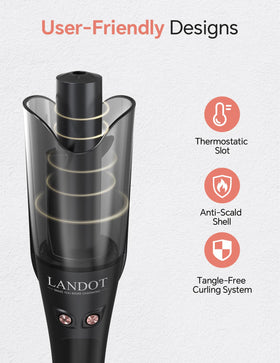 Ceramic tourmaline barrel of LANDOT curling iron