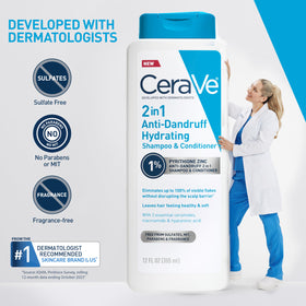 CeraVe 2 In 1 Hydrating Anti Dandruff Shampoo and Conditioner on shelf
