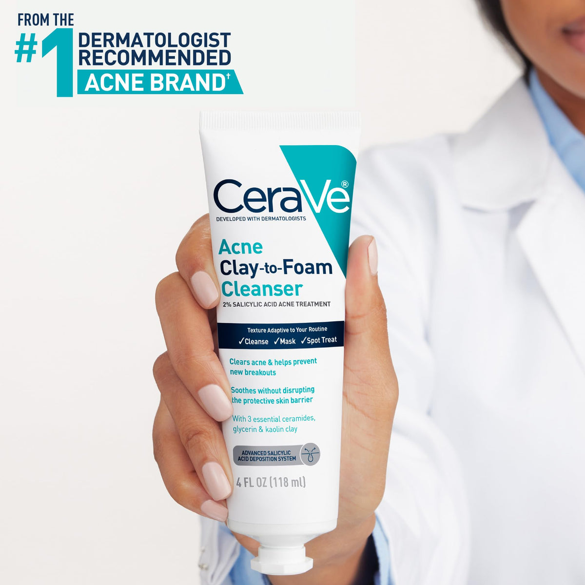 CeraVe Acne Cleanser application on hand