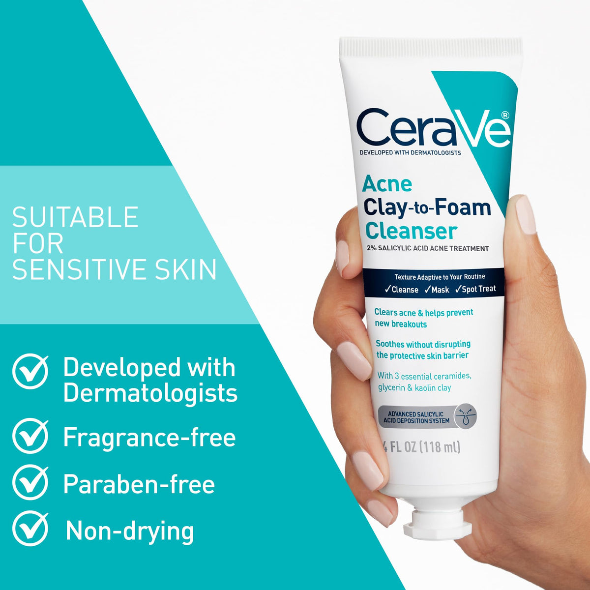CeraVe Acne Cleanser packaging display