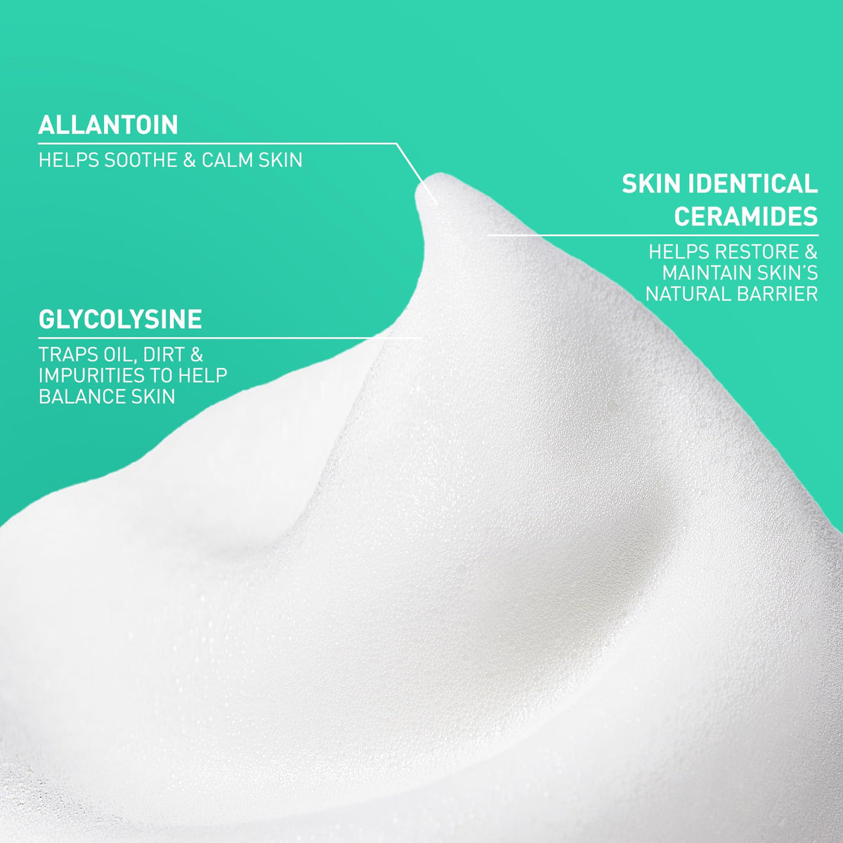 CeraVe Air Foam Face Wash 8oz side view showing foam texture