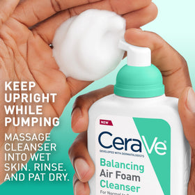 CeraVe Air Foam Face Wash with other skincare products