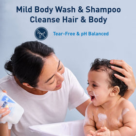 CeraVe Baby 2-in-1 Wash & Shampoo 16oz bottle side view