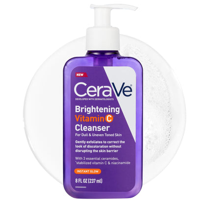 CeraVe Brightening Vitamin C Facial Cleanser 8oz front view