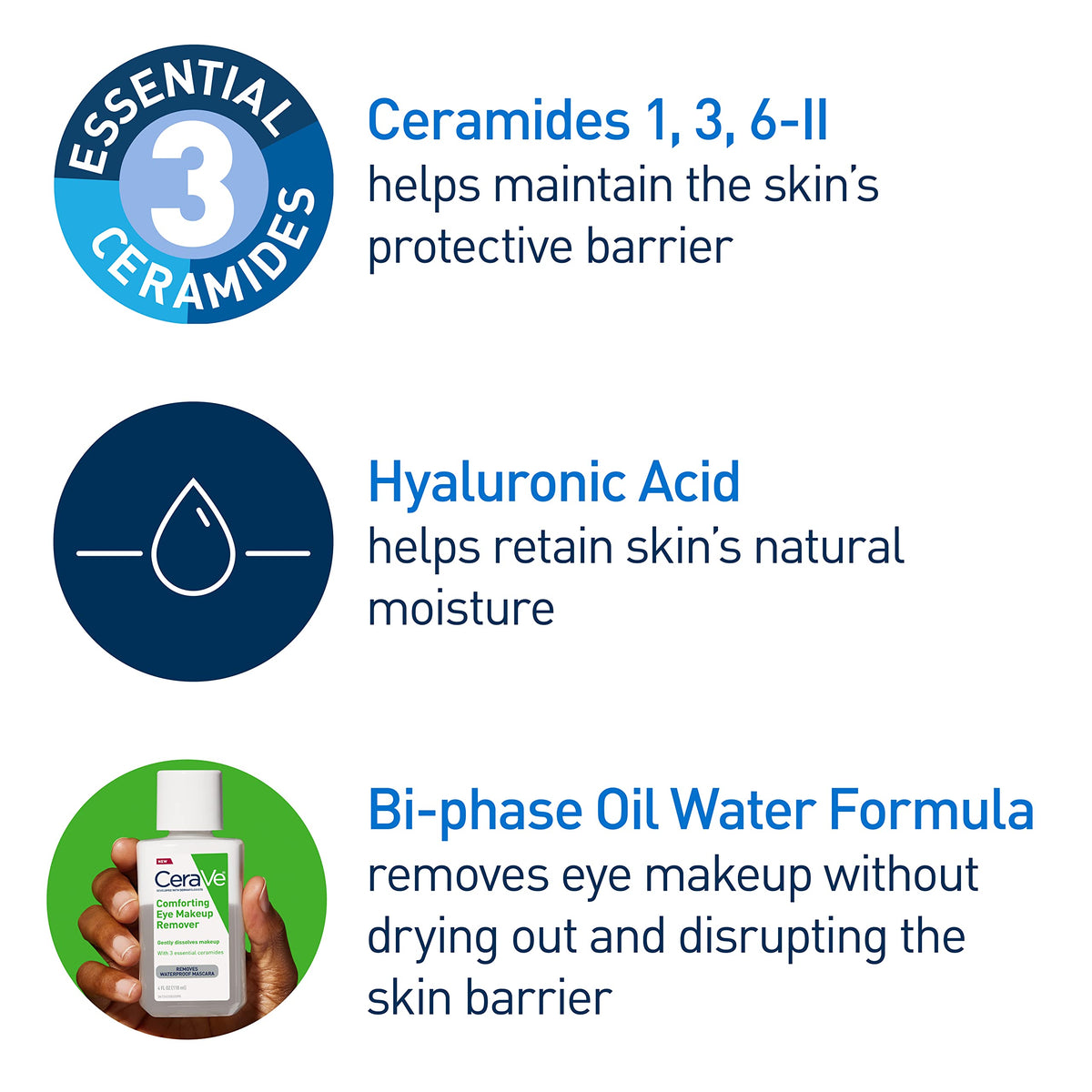 CeraVe Eye Makeup Remover application on cotton pad