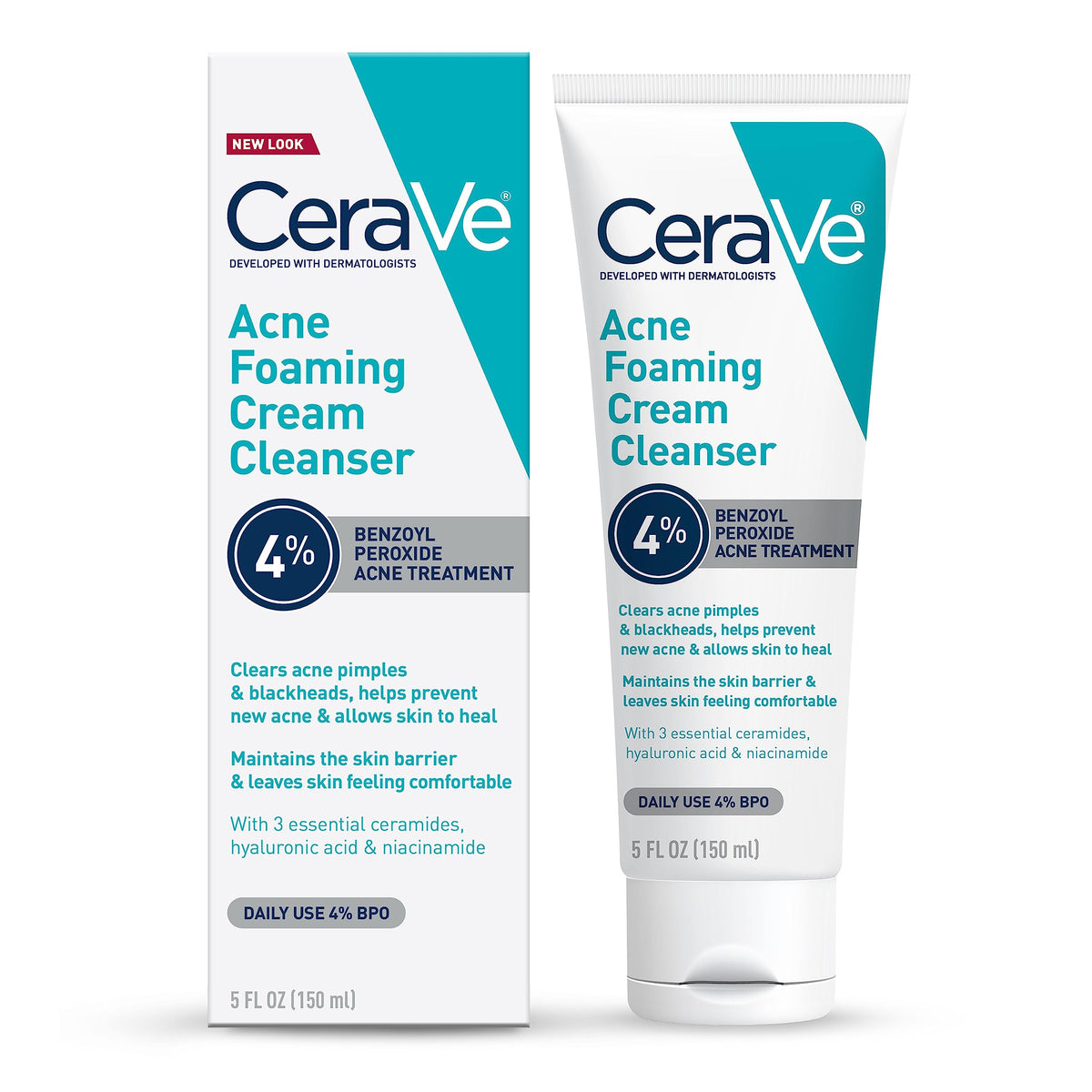 CeraVe Foaming Acne Cream Cleanser 5oz front view