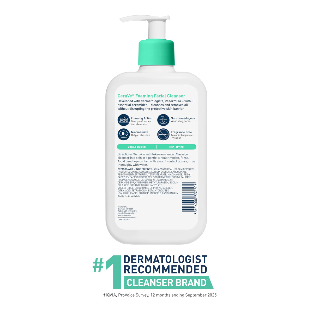 CeraVe Foaming Facial Cleanser 16fl oz on a countertop