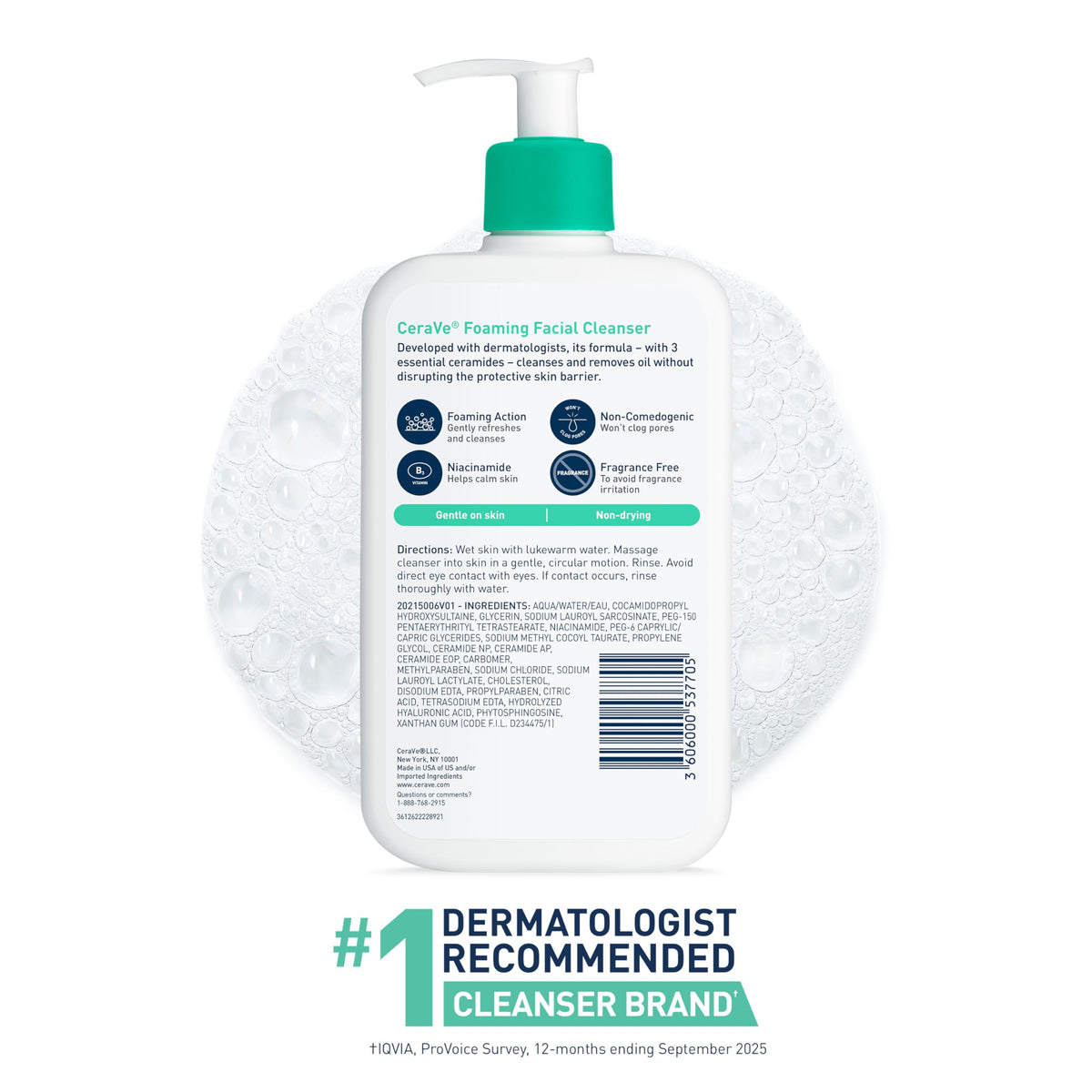 CeraVe Foaming Facial Cleanser in bathroom setting