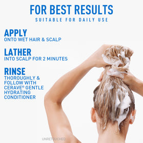 CeraVe Gentle Hydrating Shampoo 12oz with water droplets