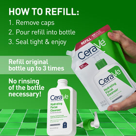 CeraVe Hydrating Cleanser 16oz refill bottle back view