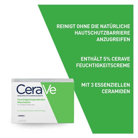 CeraVe Hydrating Cleanser Bar on a bathroom counter