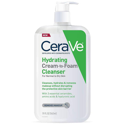 CeraVe Hydrating Cream To Foam Cleanser 19oz front view