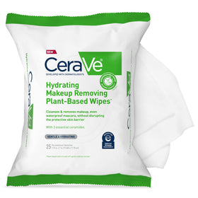 CeraVe Hydrating Makeup Remover Wipes 25ct front packaging view