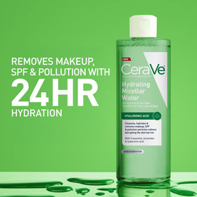 CeraVe Hydrating Micellar Water 13oz with cotton pads