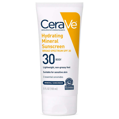 CeraVe Hydrating Mineral Sunscreen SPF 30 5oz front view