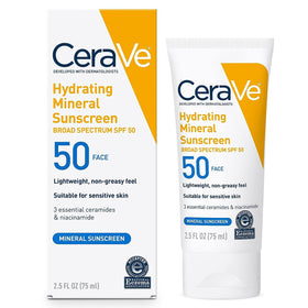 CeraVe Hydrating Mineral Sunscreen SPF 50 2.5oz front view