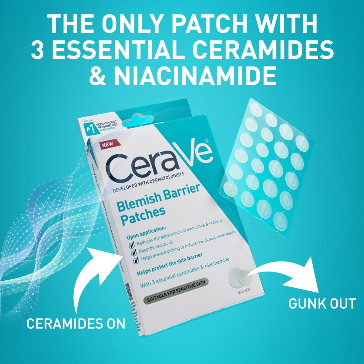 CeraVe Hydrocolloid Blemish Patches in use during the day