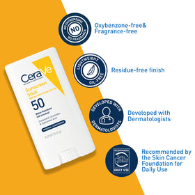 CeraVe Mineral Sunscreen Stick applied on skin close-up