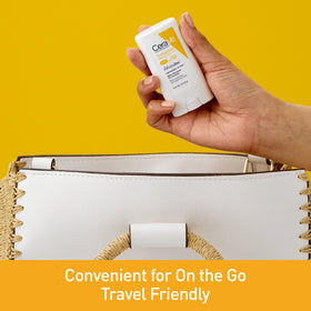 CeraVe Mineral Sunscreen Stick travel size next to beach accessories