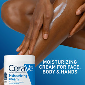 CeraVe Moisturizing Cream 19oz with a hand applying cream