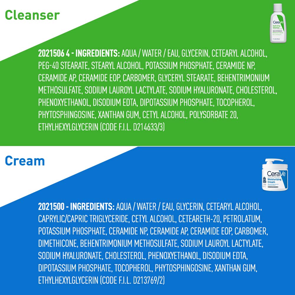 CeraVe Moisturizing Cream and Hydrating Facial Cleanser set packaging