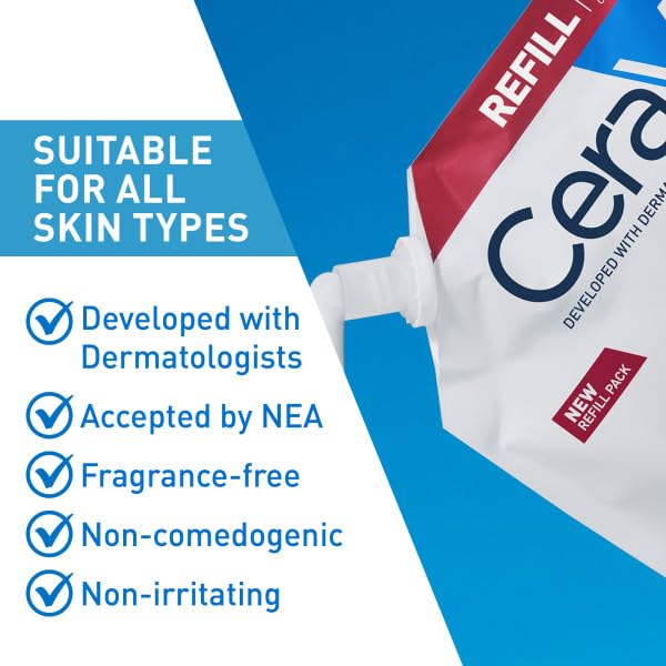 CeraVe Moisturizing Cream Body Lotion 16oz refill back view