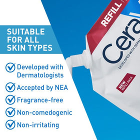 CeraVe Moisturizing Cream Body Lotion 16oz refill back view