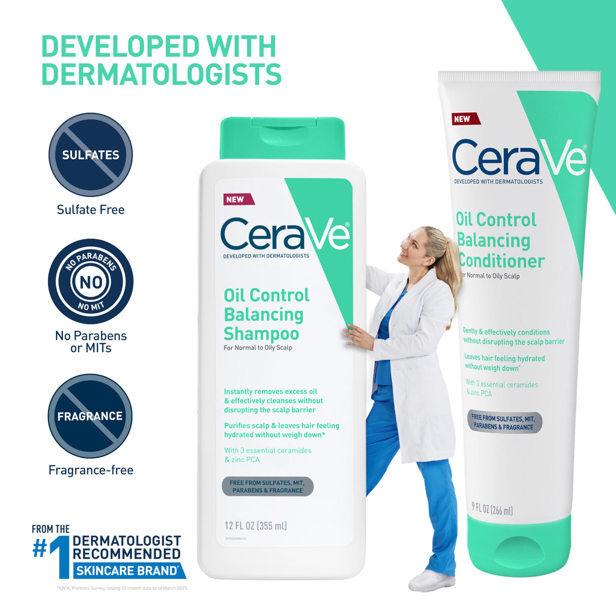 CeraVe Oil Control Shampoo 12oz with CeraVe conditioner