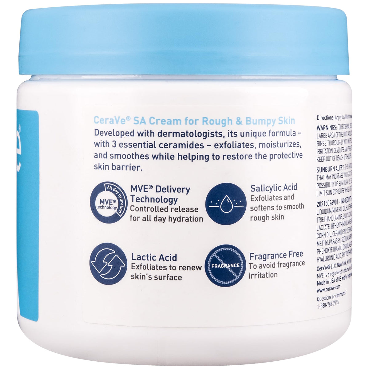CeraVe SA Moisturizing Cream 16oz side view