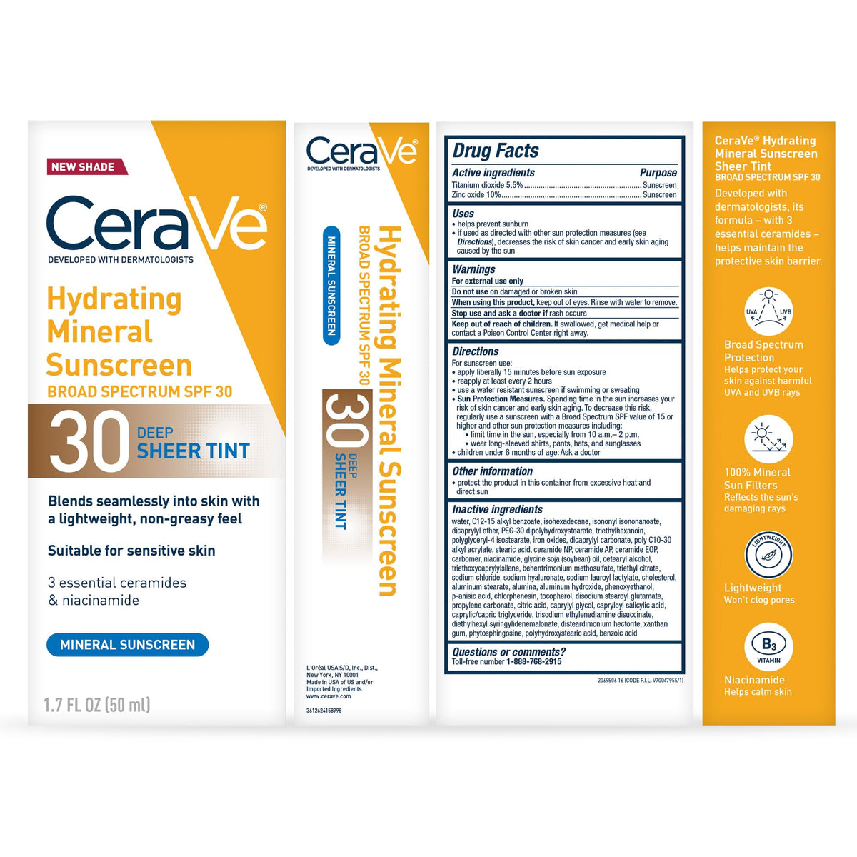 CeraVe Tinted Sunscreen SPF 30 Deep Shade in bathroom setting
